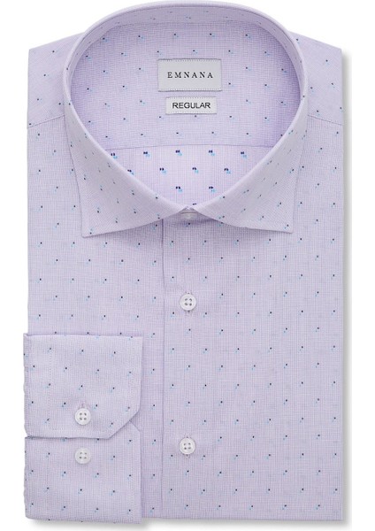 Lila Desenli Regular Fit Gömlek