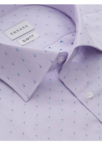 Lila Desenli Slim Fit Gömlek fiyatları