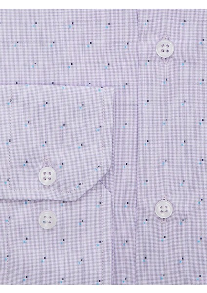 Lila Desenli Slim Fit Gömlek modelleri