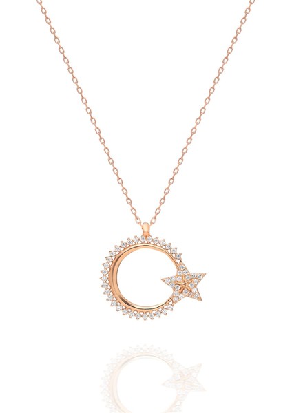 925 Ayar Ayyıldız Kadın Gümüş Kolye