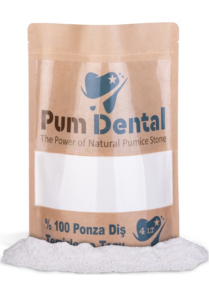 Pum Dental %100 Doğal Ponza Diş Parlatıcı Toz 4 Lt. Mikron Ponza Diş Parlatma Tozu