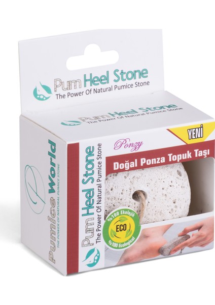 Pumice World Pum Heel Stone Doğal Ponzadan Topuk Taşı, İpli Topuk Törpüsü, Nasır Taşı, Ponzy