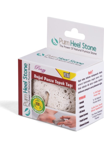 Pumice World Pum Heel Stone Doğal Ponzadan Topuk Taşı, İpli Topuk Törpüsü, Nasır Taşı, Ponzy