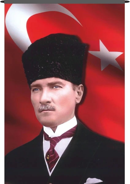 Bayrak Kalpaklı Atatürk Posteri 200 x 300 cm