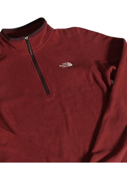 100 Glacier Yarım Fermuarlı Kadın Polar Bordo modelleri