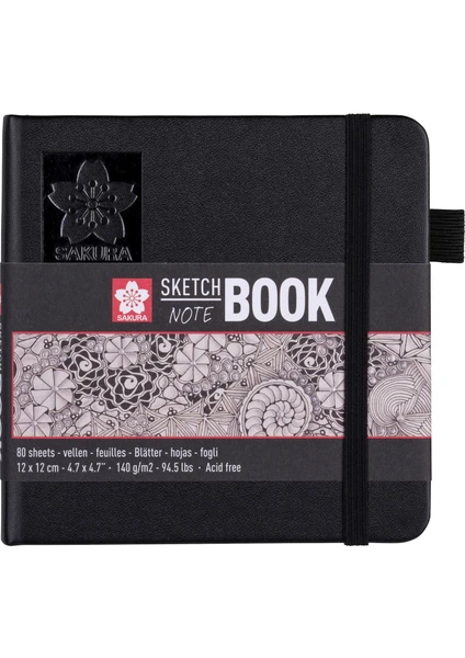 Sketchbook Sert Kapak Eskiz Çizim Defteri Ivory Kağıt 140 gr 80 Yaprak 12 x 12 cm