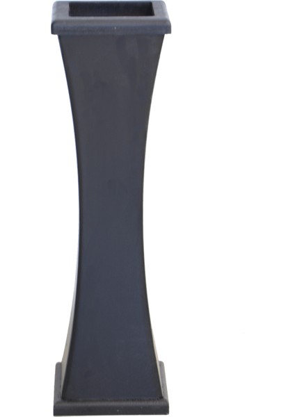 50 cm Siyah Ahşap Vazo Ince Belli Model
