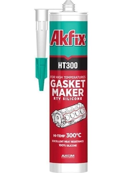 Ht 300 Yüksek Isıya Dayanıklı Silikon Kırmızı 300°C 310 ml + Silikon Tabancası