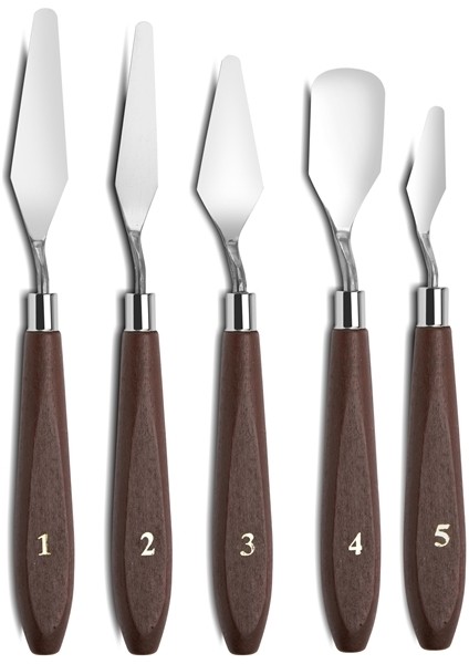 Metal Spatula Seti,5 Li, Çelik Spatul, Akrilik, Yağlı Boya, Hobi Çalışmaları