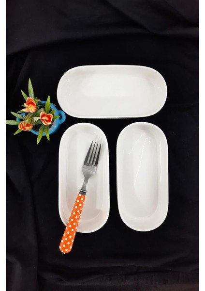 Porselen Oval Sunumluk Adet