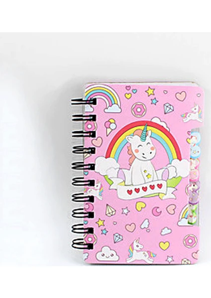 Gojoy Tech & Gifts Unicorn Temalı Spiralli Planlayıcı Mini Defter Pembe