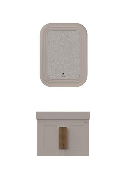 Pio 65 cm Matt Mocha Banyo Dolabı Ahşap Kulplu