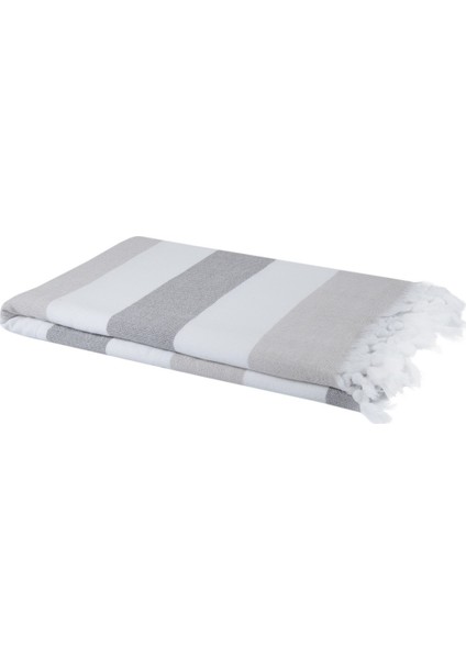 Peştemal Havlu Stripe Gri-Antrazit-Beyaz