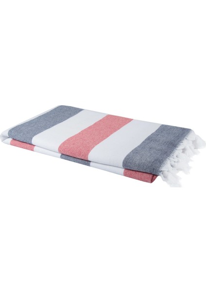 Peştemal Havlu Stripe Lacivert-Kırmızı