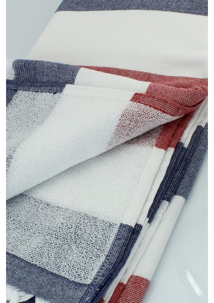 Peştemal Havlu Stripe Lacivert-Kırmızı