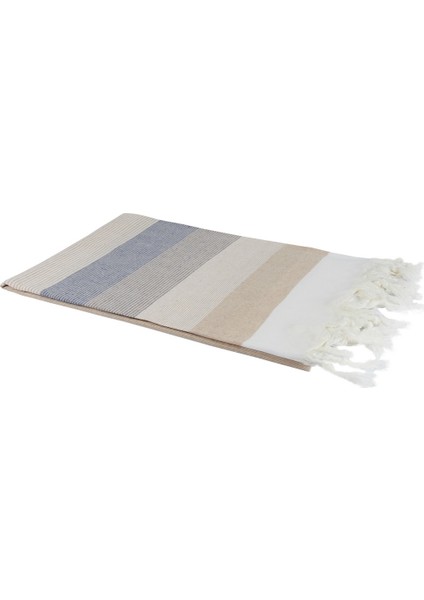Peştemal Stripe bej-krem-mavi