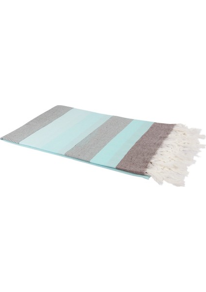 Peştemal Stripe Mint Yeşili-Kahverengi
