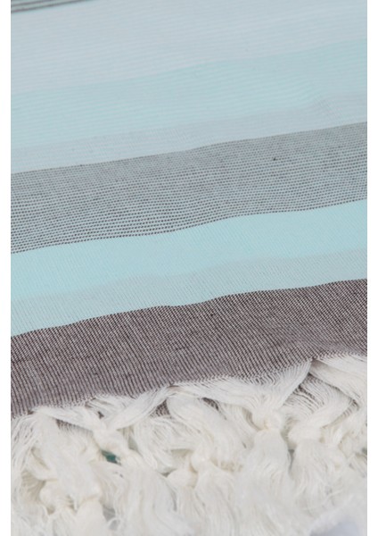 Peştemal Stripe Mint Yeşili-Kahverengi