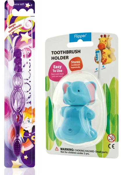 R.o.c.s. Kids 3-7 Yaş Diş Fırçası + Flipper Hijyenik Saklama Kabı Seti Fil Figürlü