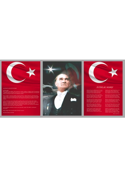 Atatürk Köşesi (25x35 cm ölçülerinde 3 ayrı pano gönderilmektedir.)