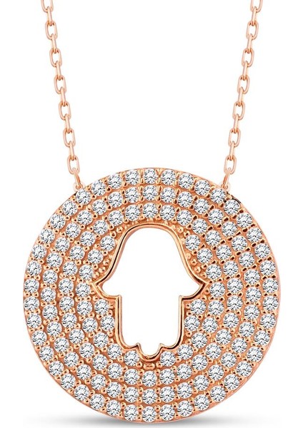 925 Ayar Gümüş Fatma Ana Eli Kolye