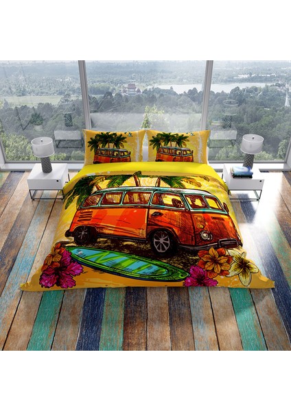 Cattleya Caravan Pamuk Saten Çift Kişilik Nevresim Takımı