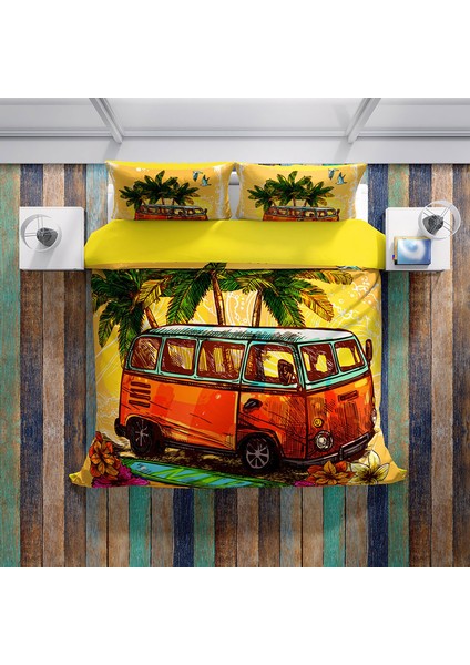 Cattleya Caravan Pamuk Saten Çift Kişilik Nevresim Takımı