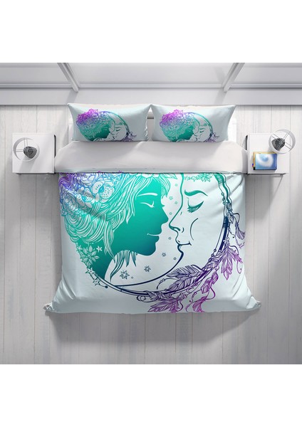 Cattleya Moon Dijital Baskılı Çift Kişilik Nevresim Takımı modelleri