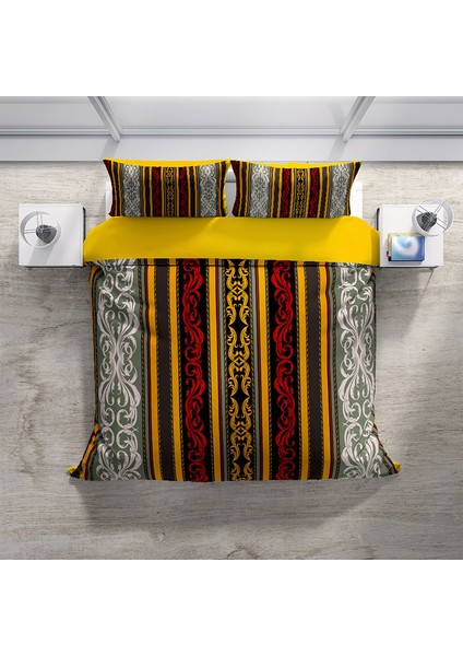 Cattleya Baroque Pamuk Saten Çift Kişilik Nevresim Takımı