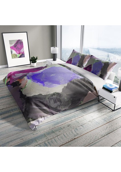 Cattleya Strokes Pamuk Saten Çift Kişilik Nevresim Takımı