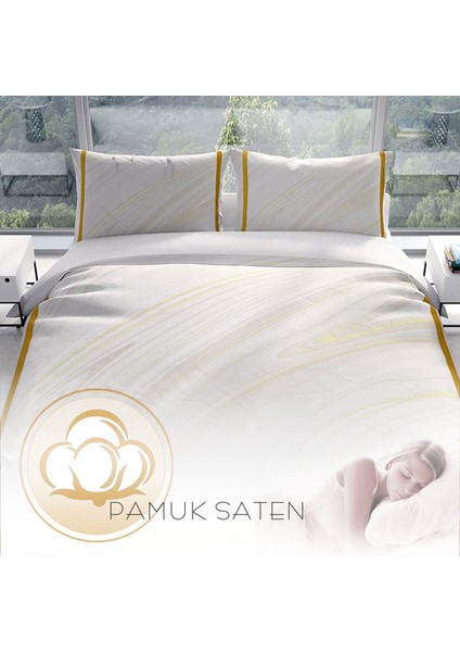 Cattleya White Pamuk Saten Çift Kişilik Nevresim Takımı