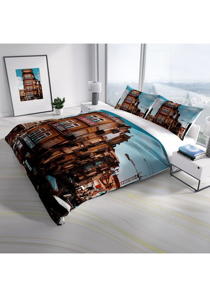 Cattleya Apartman Pamuk Saten Çift Kişilik Nevresim Takımı