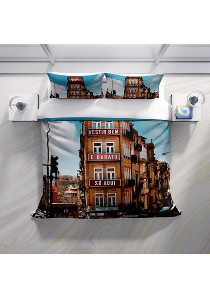Cattleya Apartman Pamuk Saten Çift Kişilik Nevresim Takımı
