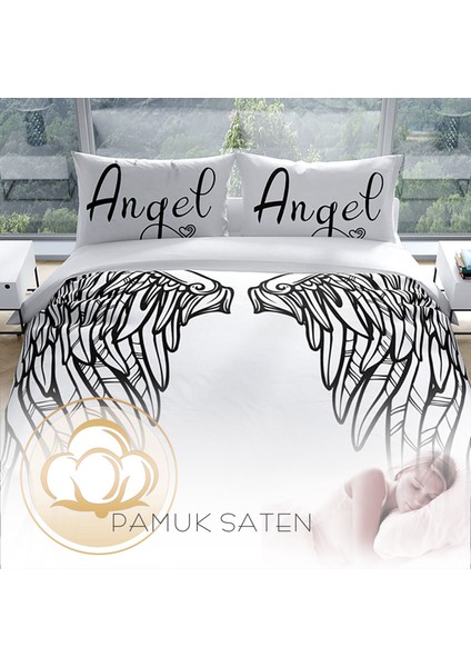Cattleya Wing Pamuk Saten Çift Kişilik Nevresim Takımı