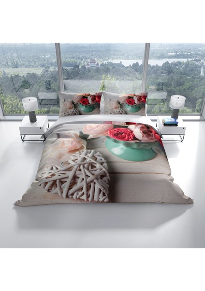 Cattleya Rose Love Pamuk Saten Çift Kişilik Nevresim Takımı fiyatları