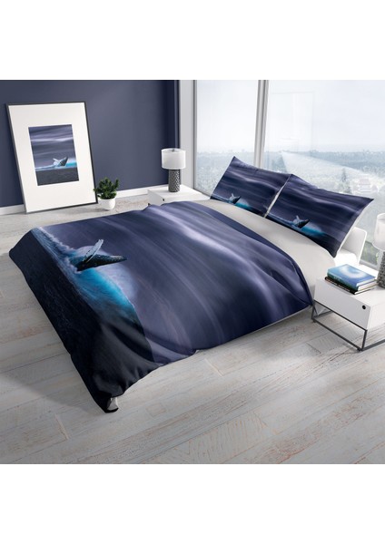 Cattleya Shark Pamuk Saten Çift Kişilik Nevresim Takımı