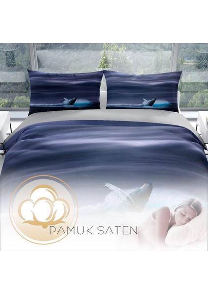 Cattleya Shark Pamuk Saten Çift Kişilik Nevresim Takımı fırsatları