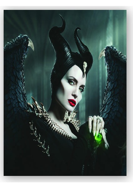 Ahşap Tablo Maleficent Angelina Jolie