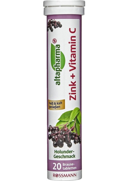 Çinko + C Vitamini 20 Suda Eriyen & Kara Mürver Aromalı