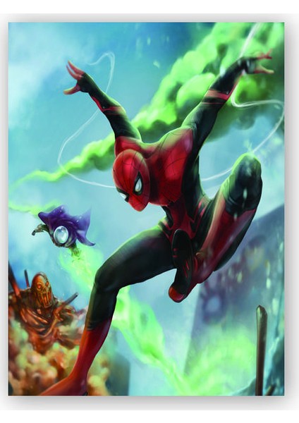 Ahşap Tablo Spider-Man Evden Uzakta Artwork