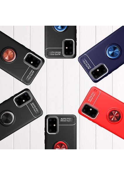 Samsung Galaxy M31S Kılıf Ultra Korumalı Yüzüklü Manyetik Ravel Silikon + Tam Kaplayan 5d Cam Ekran Koruyucu Kırmızı fiyatları