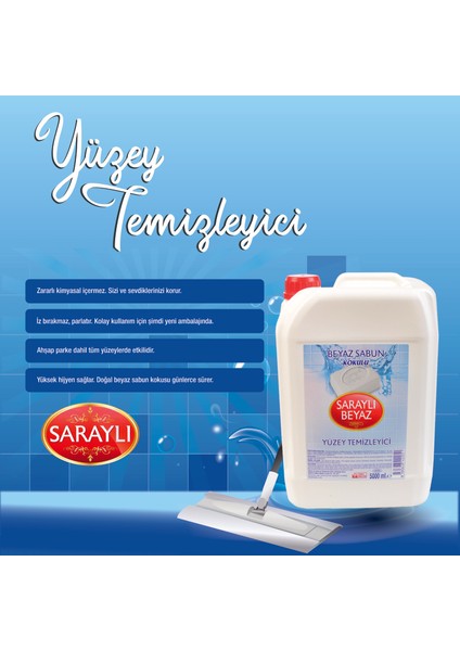 Yüzey Temizleyici Beyaz Sabun Kokulu Doğal Çok Amaçlı 5 Litre modelleri