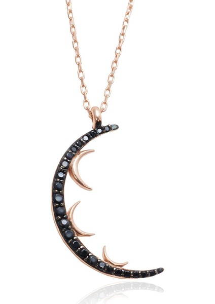 Hilal Model Gümüş Kolye -Rose modelleri