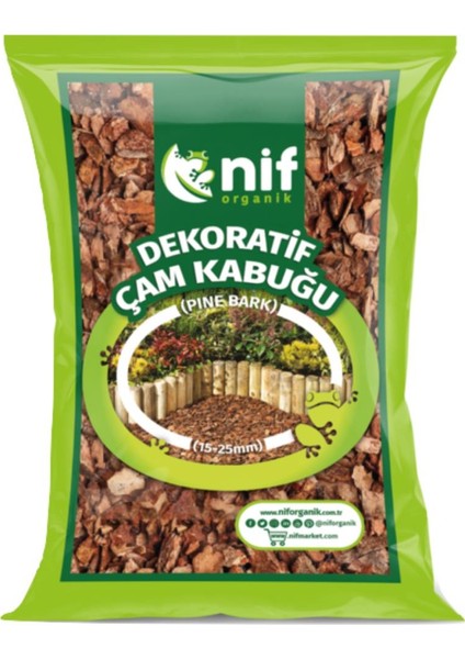 Nif Organik Çam Kabuğu Doğal Çam Ağacı Kabuğu 15-30 Mm-5 Lt