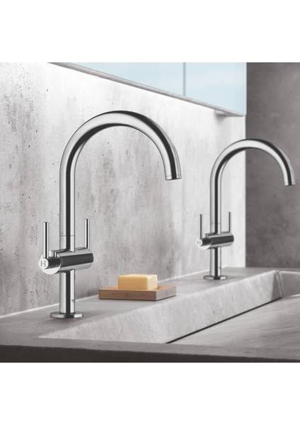 Atrio Tek Delikli Lavabo Bataryası 1/2″ L-Boyut 21022003