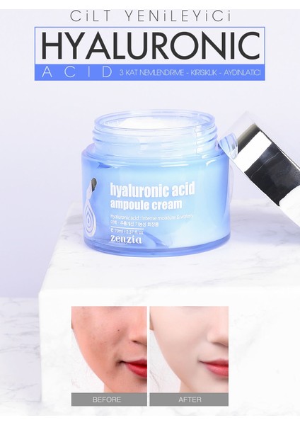 3 Kat Ekstra Nem, Cilt Yeniletici, , Hyaluronic Acid Krem