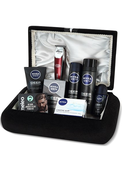 Erkek Cilt Bakım Seti - Pars Power Tıraş Makineli Damat Nişan Çeyiz Bohça Sandık Seti
