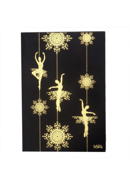 Balerin Temalı Siyah Yapraklı Küçük Boy Defter