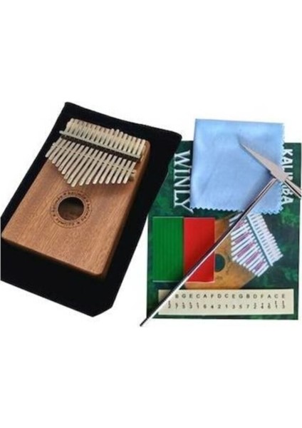 Kalimba 17 Tuşeli  Maun  Masterwork  Kılıf + Çekiç