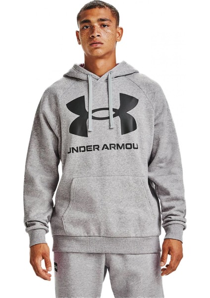 Under Armour Ua Rival Fleece Big Logo Hd Gri Erkek Sweatshirt 1357093-011